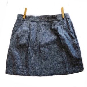 The Limited Blue Linen Chambray Mini Skirt size 6